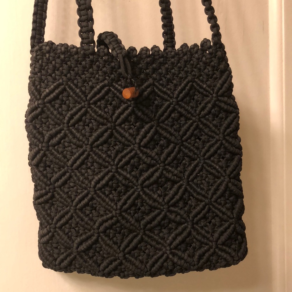 Black woven purse